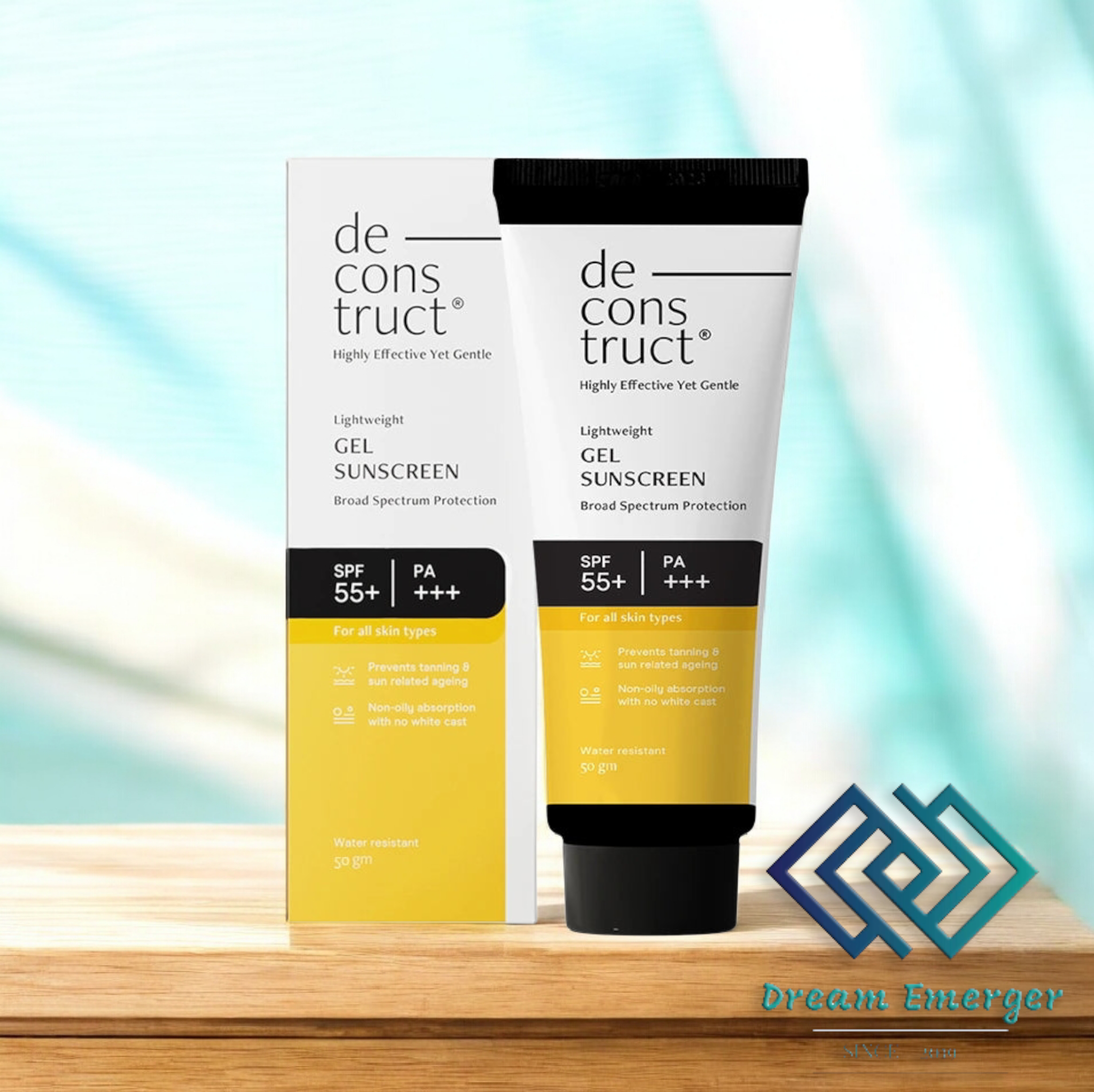 Deconstruct Gel Sunscreen for Oily Skin - SPF 55+ and PA+++ | Lightweight, Non - greasy Water Resistant (50 Gms)