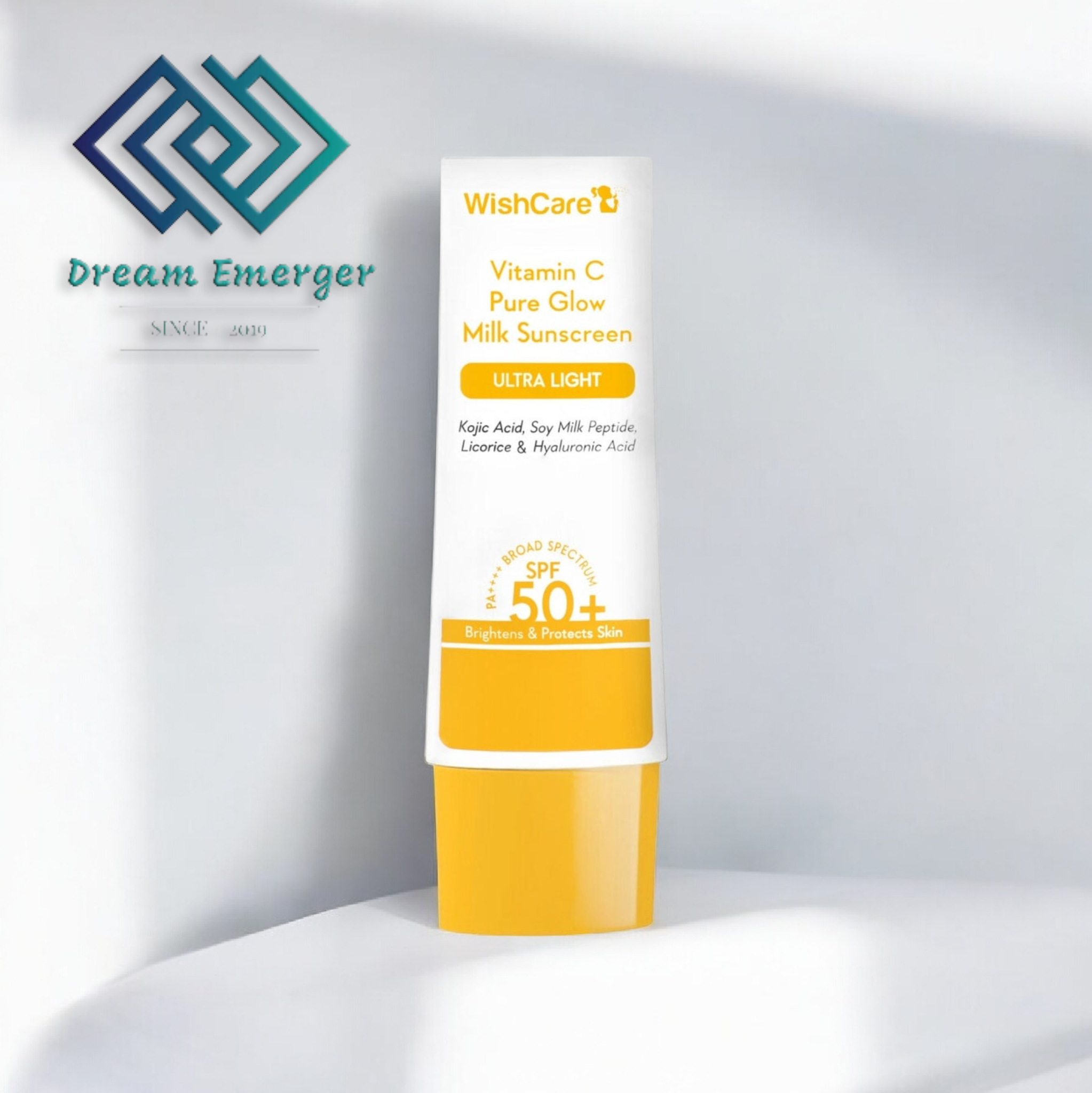 Wishcare Vitamin C Pure Glow Milk Sunscreen | SPF 50 PA++++ 50g